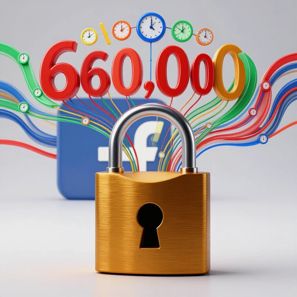 A vibrant 3D image showcasing an unlocked padlock with colorful timelines and clock icons, symbolizing 60,000 minutes and in-stream ads.
