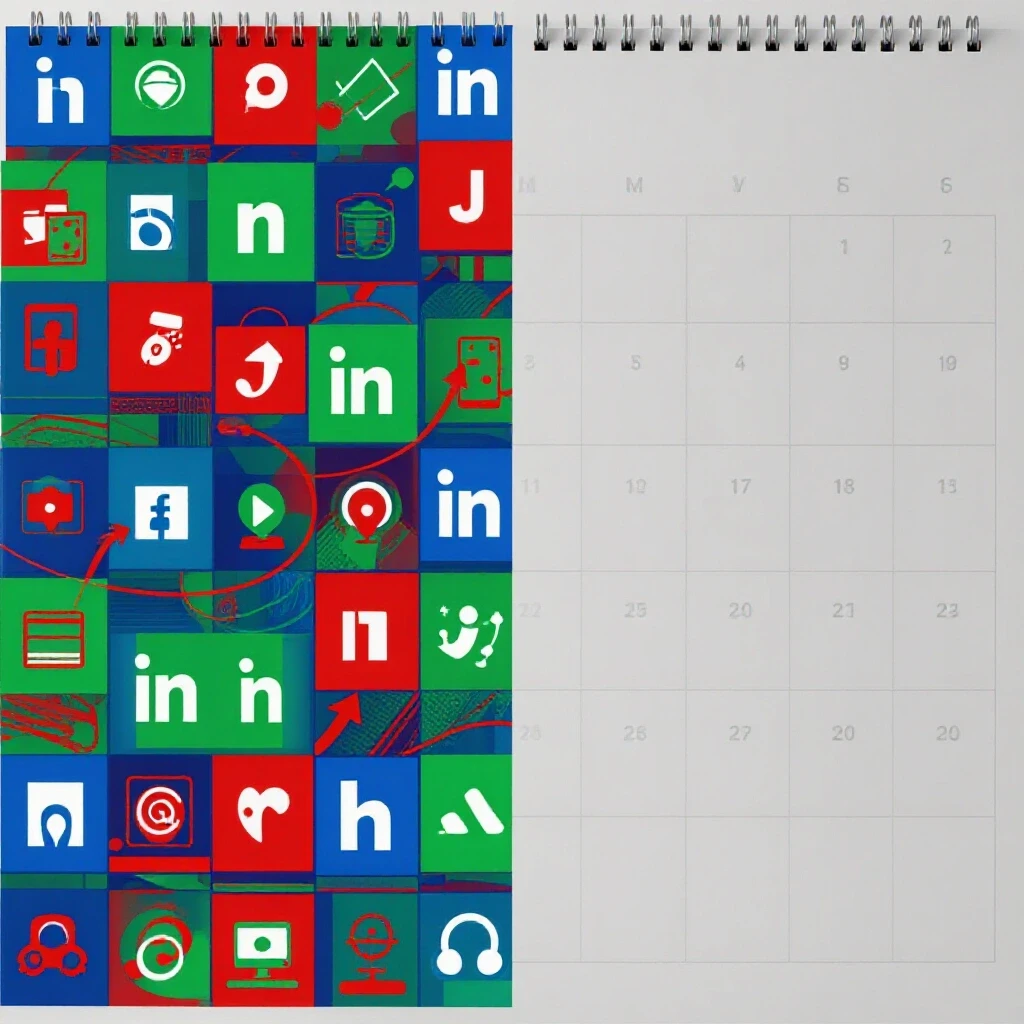 A split image showing a vibrant LinkedIn calendar full of posts versus a barren calendar, highlighting engagement differences.
