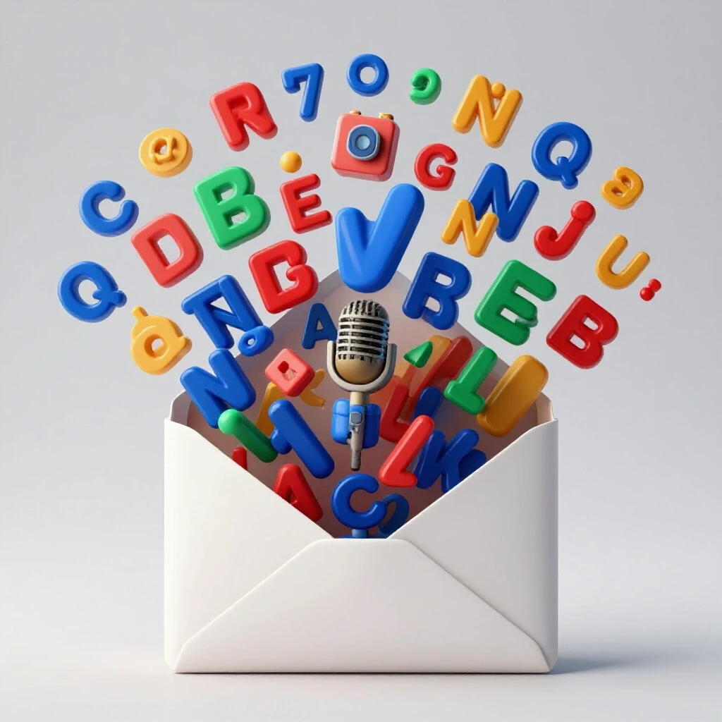 An open envelope overflowing with colorful icons representing personal brand elements against a bright background.