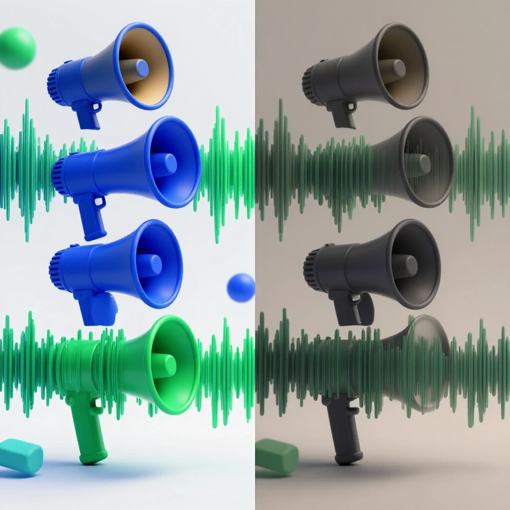 A split-image comparison of social media platforms showcasing vibrant content on one side and muted visuals on the other, symbolizing PR reach amplification.