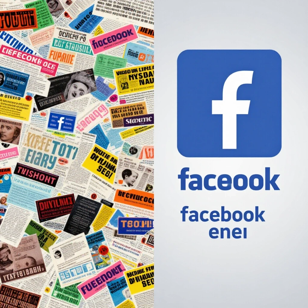 A split-image design contrasting chaotic and clear Facebook ads, highlighting effective ad strategies visually.