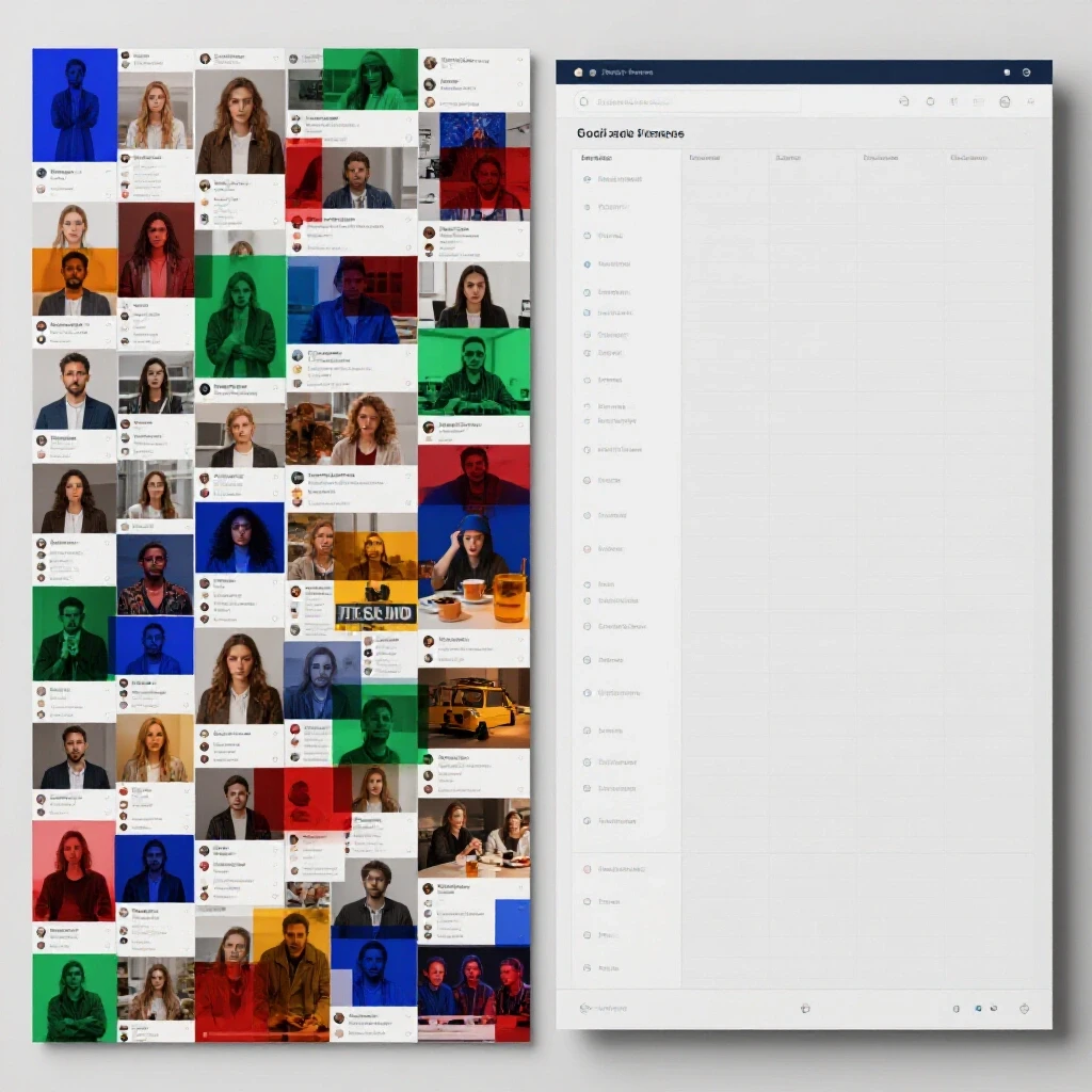 A split-screen design showcasing a chaotic social media feed on the left and a clean dashboard on the right, demonstrating strategic testing benefits.