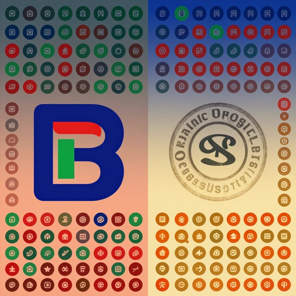 A split image showcasing a modern vibrant brand logo alongside an outdated one, with social media icons illustrating rebranding impact.