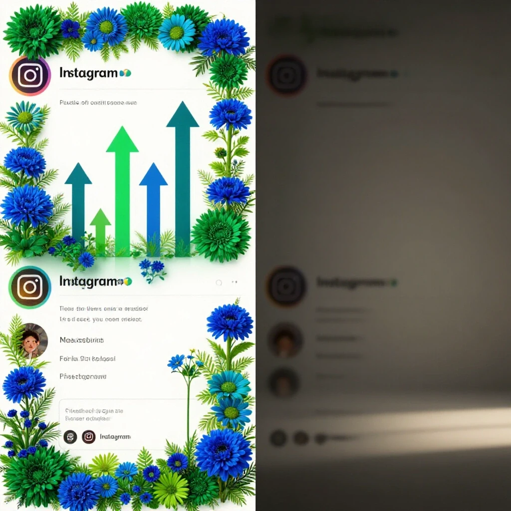 A visual comparison of an Instagram feed's growth and stagnation, featuring vibrant colors and contrasting shadows.