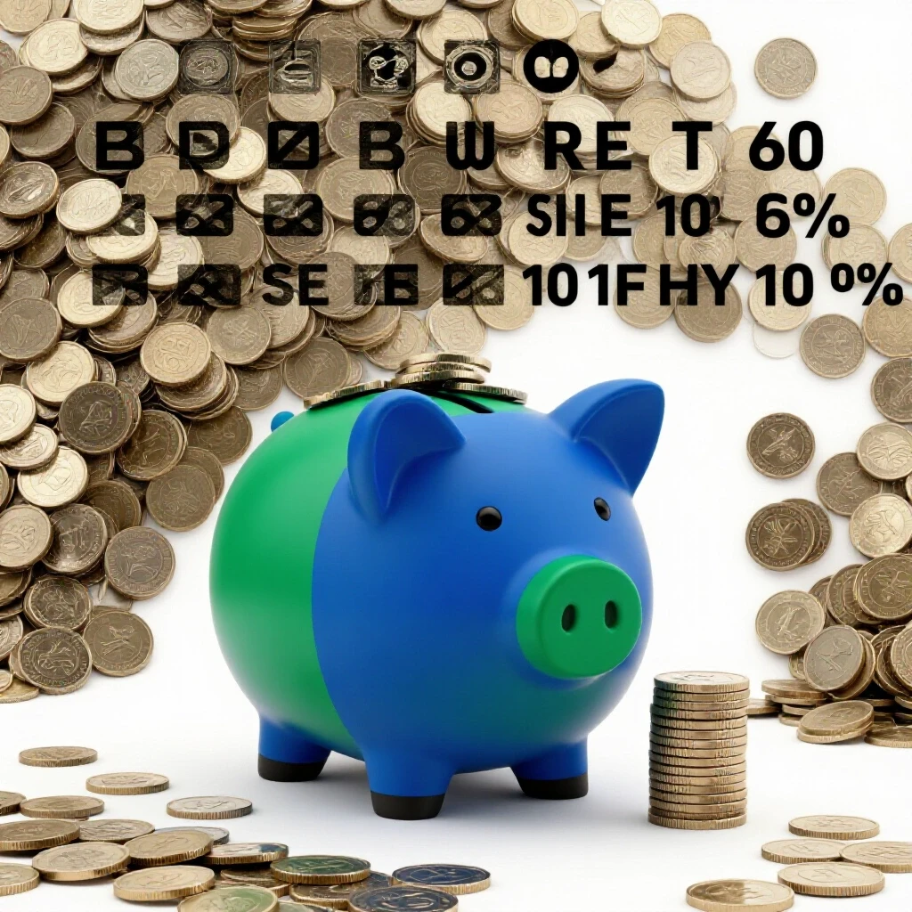A vibrant piggy bank overflowing with coins, symbolizing cost reduction and value maximization in social media ads.