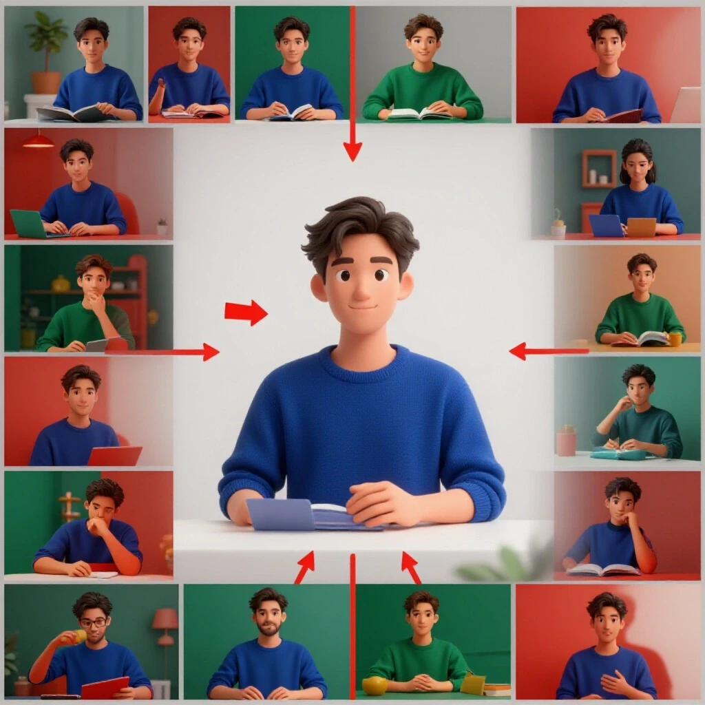 A split-screen image showing a vibrant video still and fragmented thumbnails to illustrate retargeting strategy.