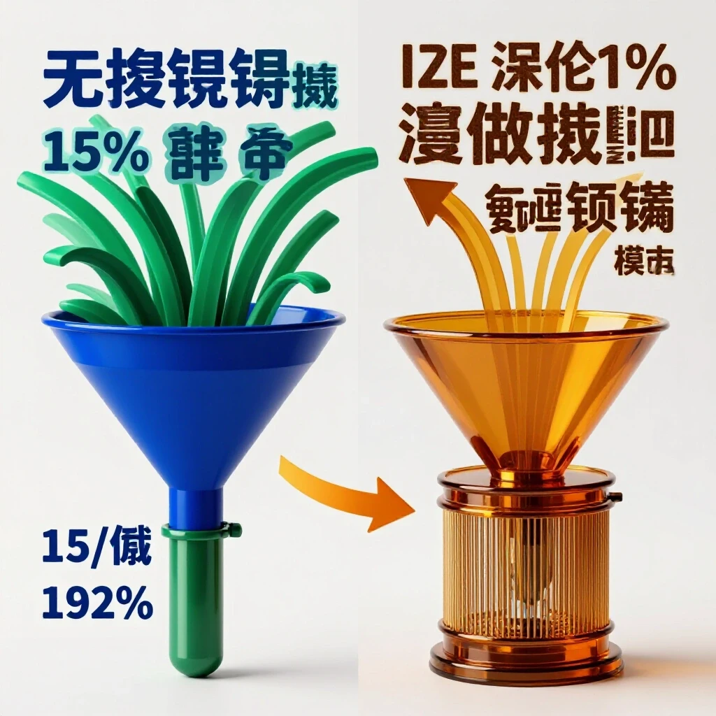 A split image showcasing a vibrant funnel of leads contrasted with a high-quality filter, symbolizing effective scaling.