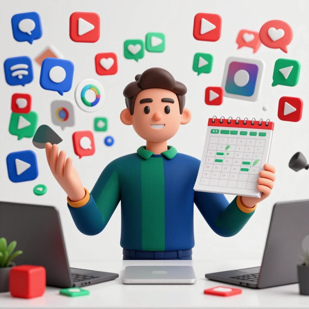 A split-screen image showing chaotic and organized social media workspaces, highlighting reactive vs proactive strategies.