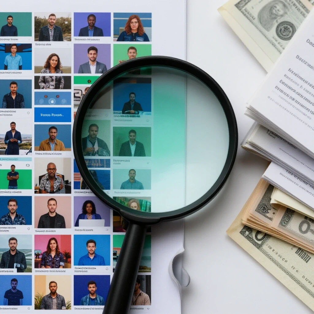 A split-image showing a colorful social media feed under a magnifying glass on one side and a cluttered desk of paperwork on the other side.