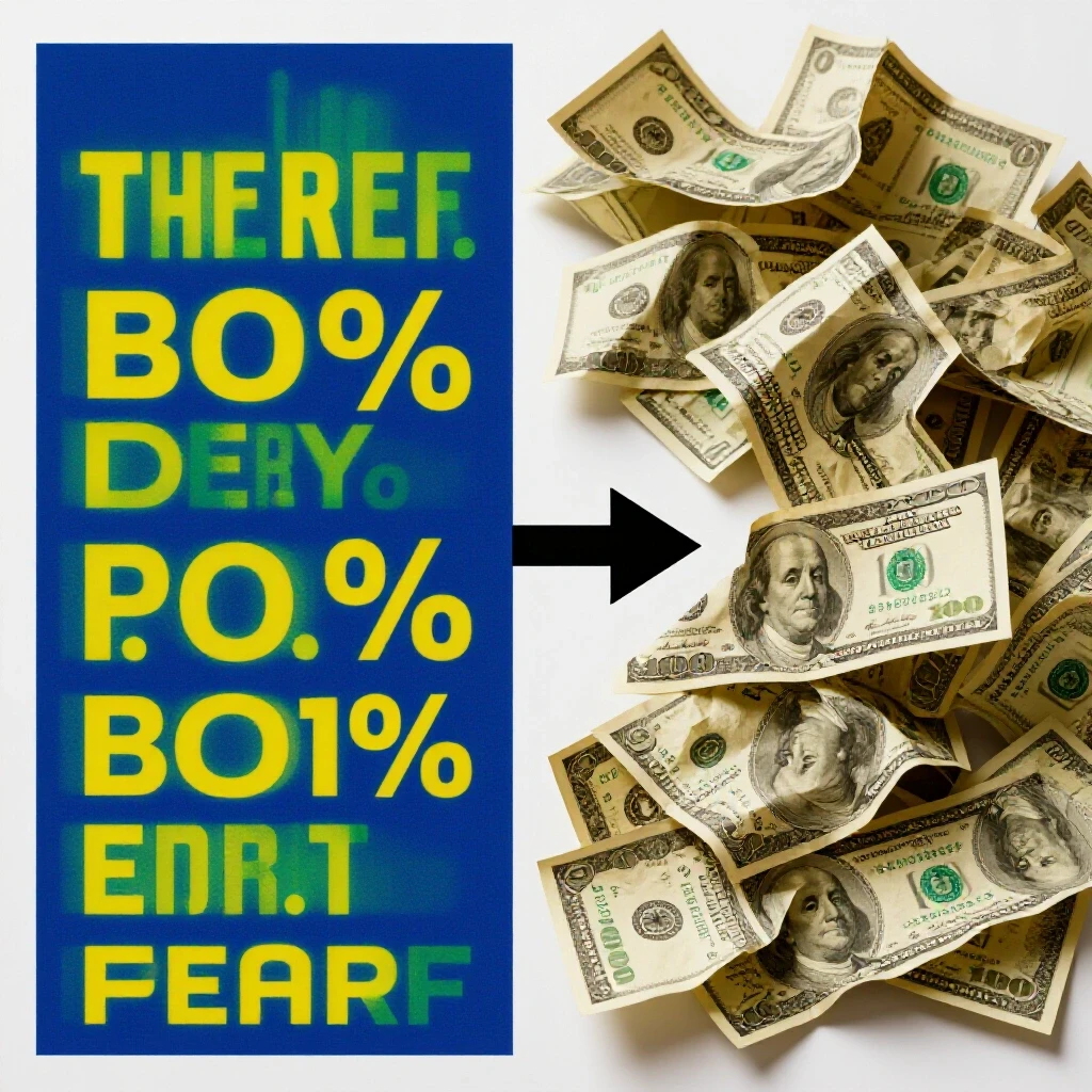 A vibrant ad contrasting with crumpled dollar bills, illustrating costs of social media advertising.