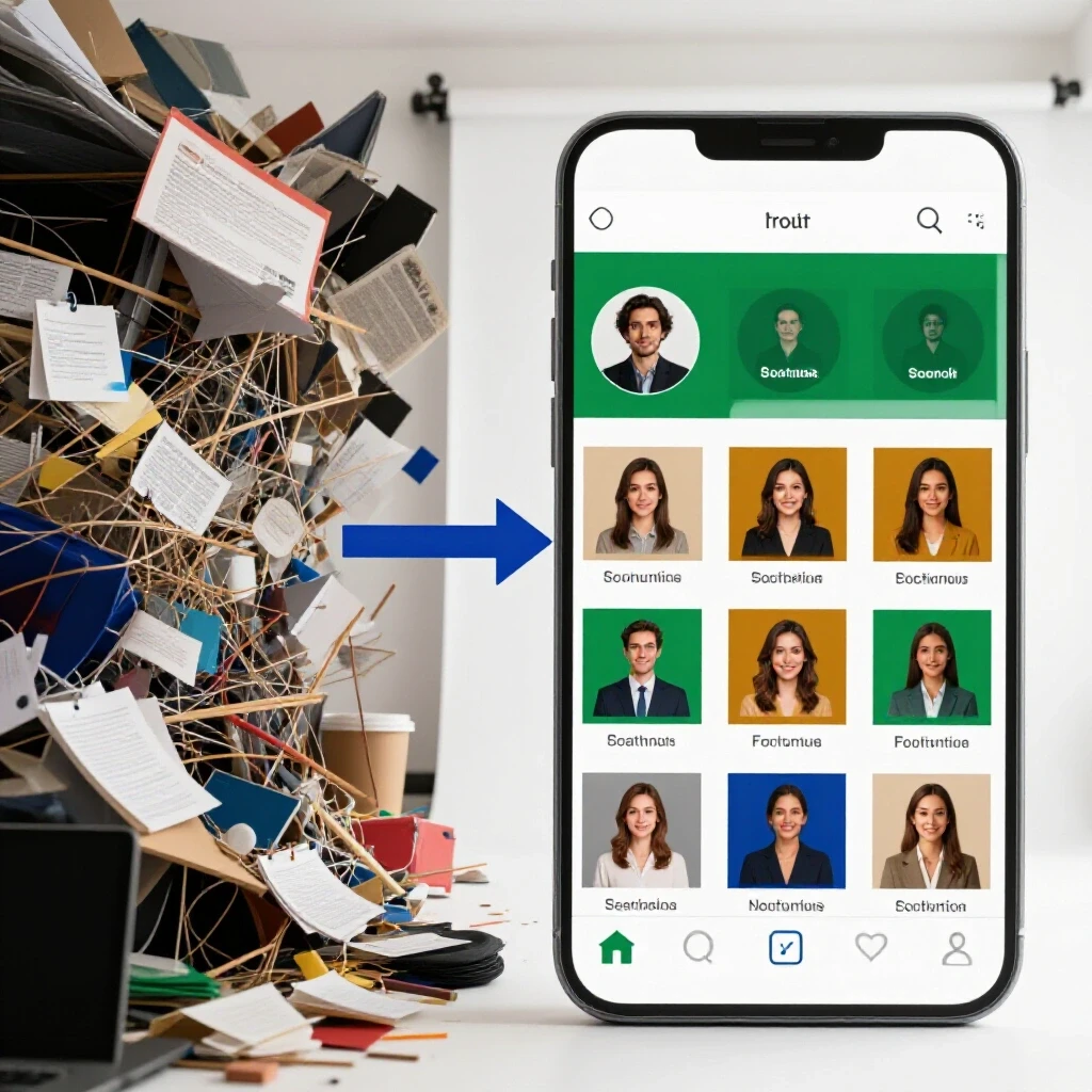 A split-image showing a cluttered social media profile on the left and a polished profile on the right, representing the improvement journey.