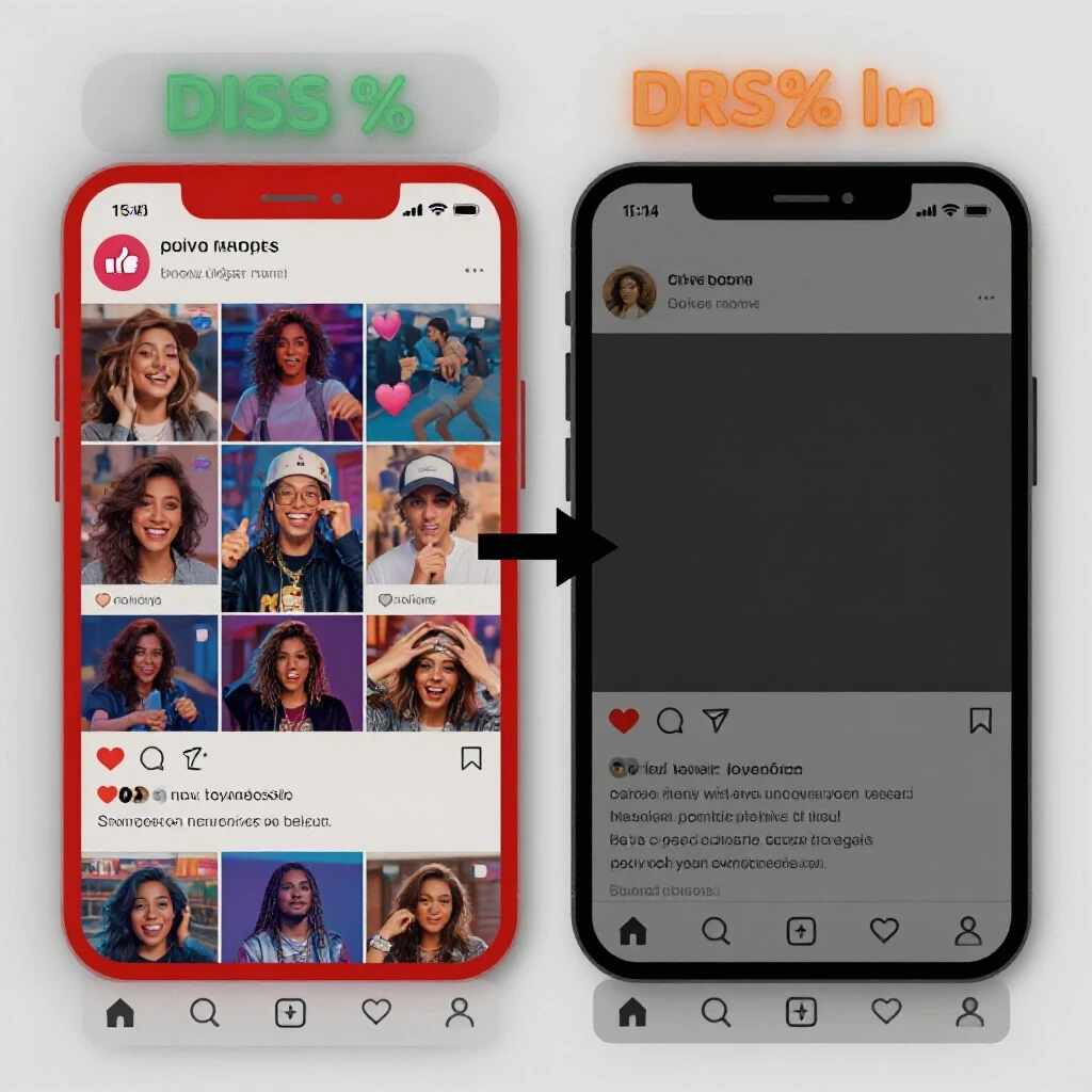 A split-screen visualization showcasing an engaging and dull social media post to illustrate offer testing for ROI.