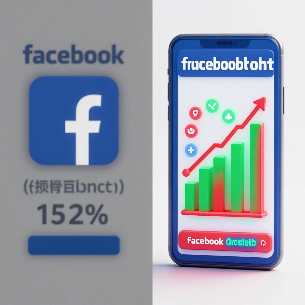 Split image showing a dull Facebook ad on the left and a vibrant, successful ad on the right, symbolizing ad transformation.