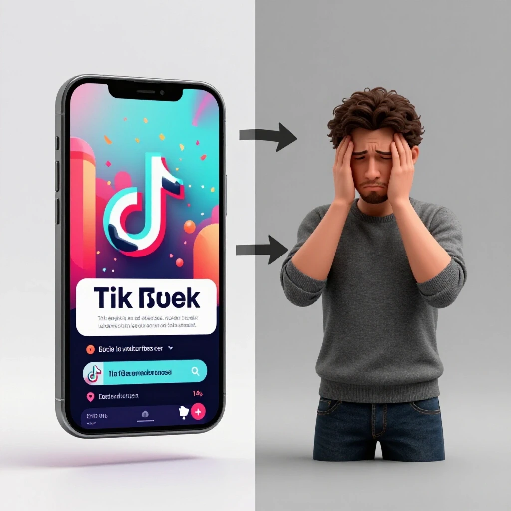 A split image featuring a vibrant TikTok ad on the left and a dull, unsuccessful ad on the right, highlighting troubleshooting.