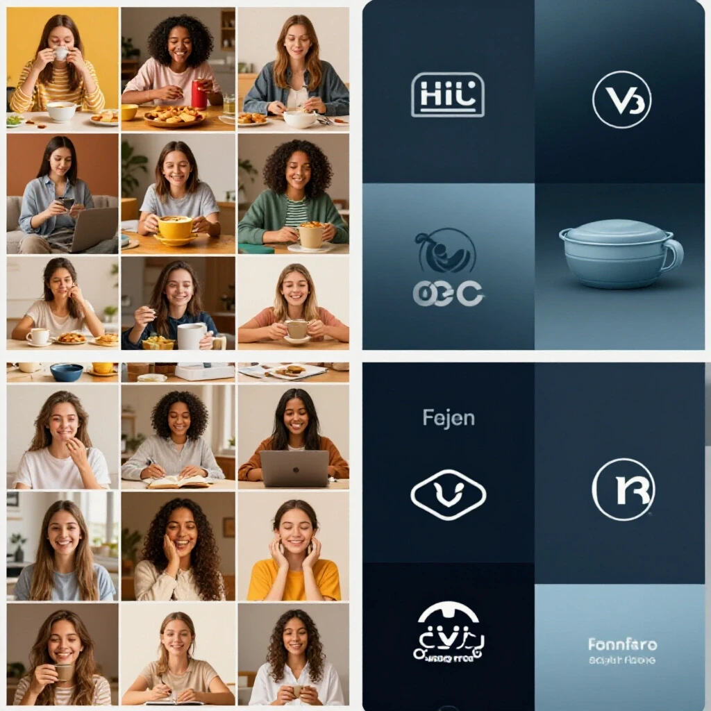 A visually striking split-image showcasing user-generated content on one side and polished brand ads on the other, depicting contrasting styles and emotions in marketing.