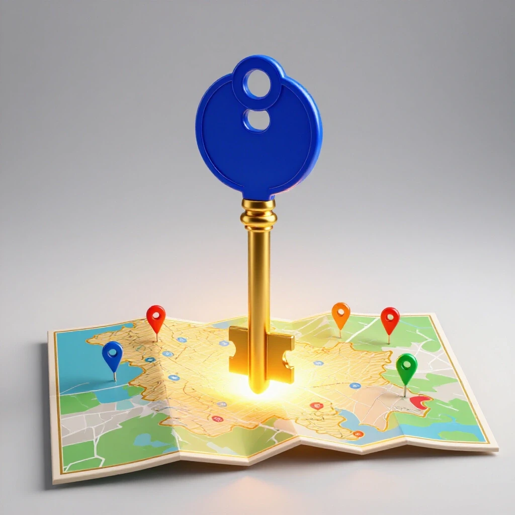 A vibrant key unlocking a glowing map of Bangladesh with colorful service pins.