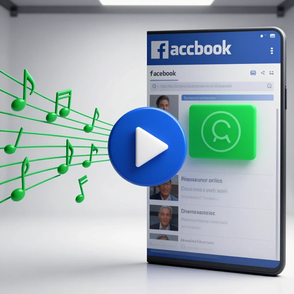 Dynamic split-screen image showcasing an animated video play button and a Facebook upload interface to symbolize social media growth.