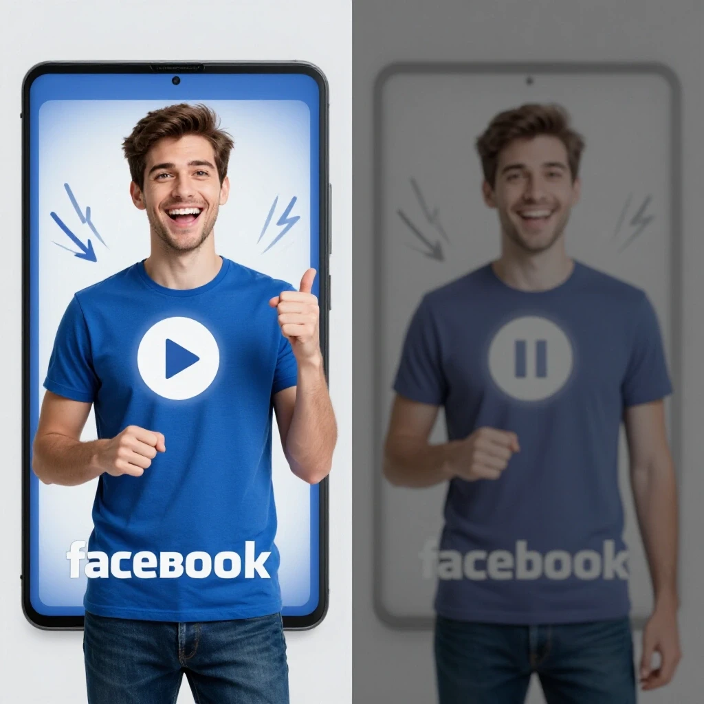 Visual comparison of an active versus paused Facebook ad, illustrating ad dynamics and engagement.