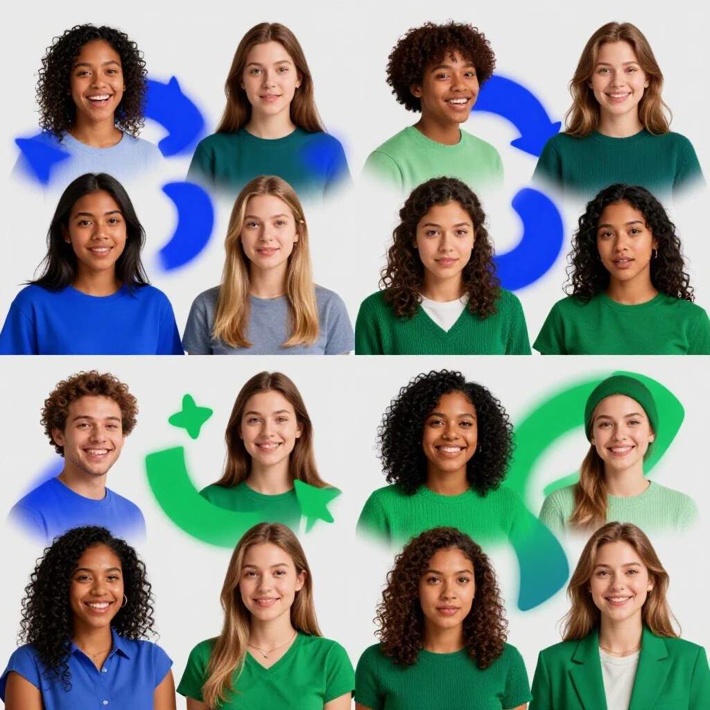 Split-image showing vibrant user-generated content from two social media platforms in contrasting colors.