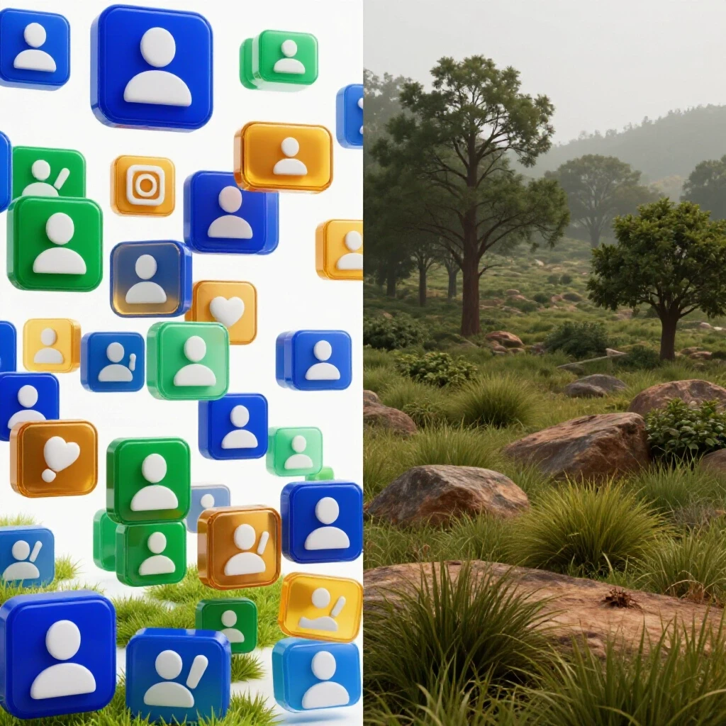 A split-image showcasing vibrant employee advocacy on one side and a subdued environment on the other, emphasizing platform effectiveness.