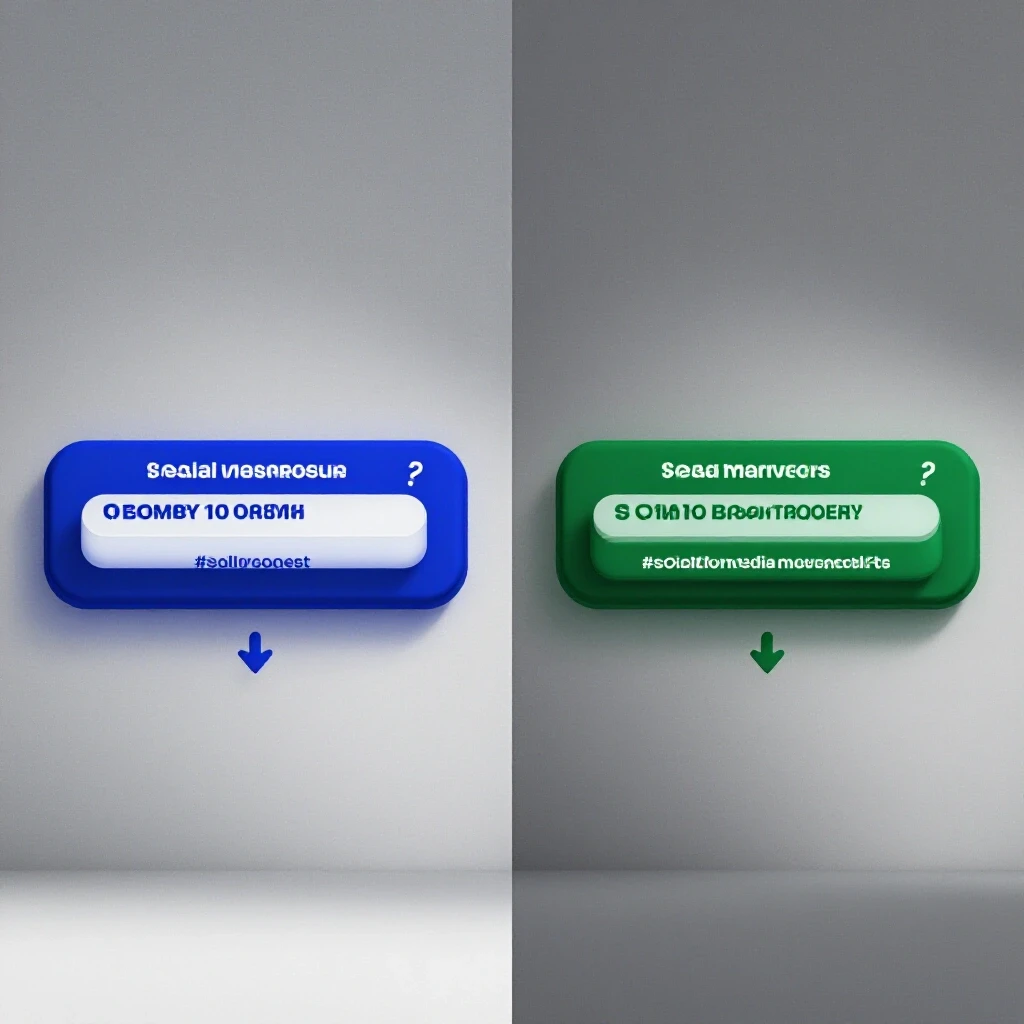 A visually striking split-screen image comparing demo request buttons on two social media platforms in contrasting colors.