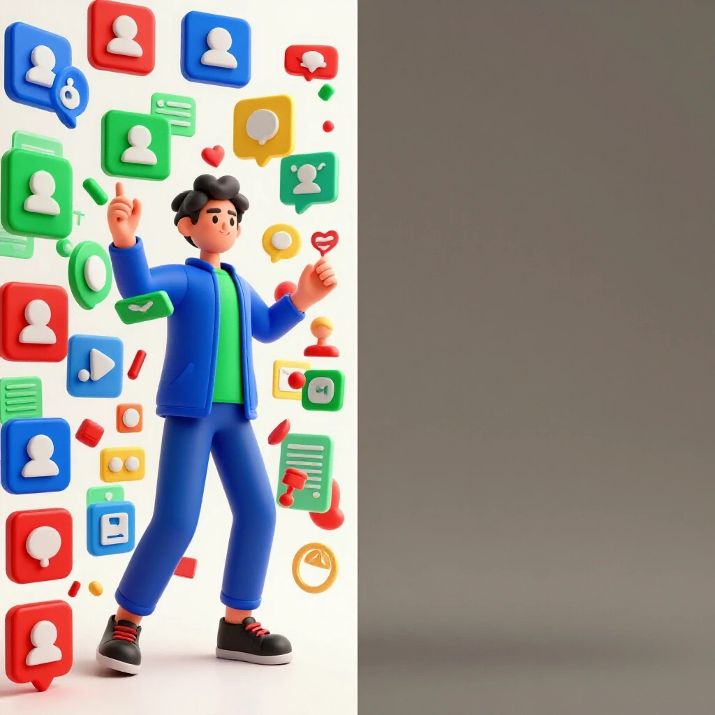 A split-screen representation of a vibrant social media environment and a muted, empty space, highlighting the differences in client engagement.