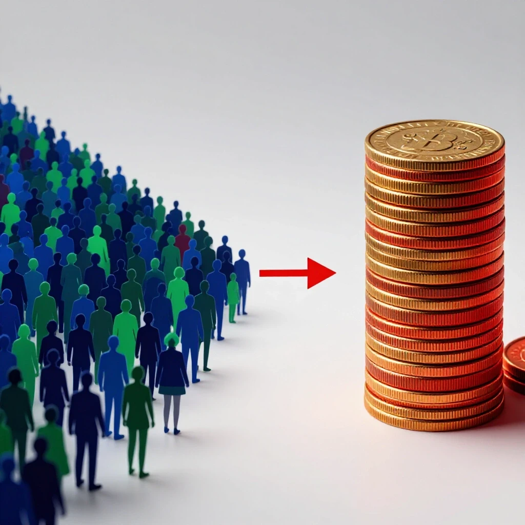 A vibrant split-image depicting a colorful crowd alongside a stack of coins, symbolizing the balance between reach and cost in social media marketing.