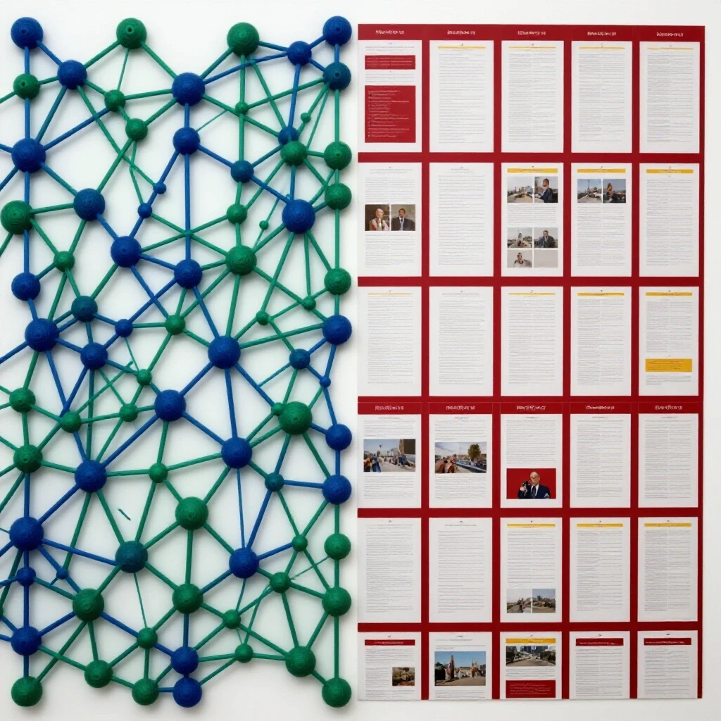 A split image depicting vibrant threads against a structured grid, representing engagement styles in social media.